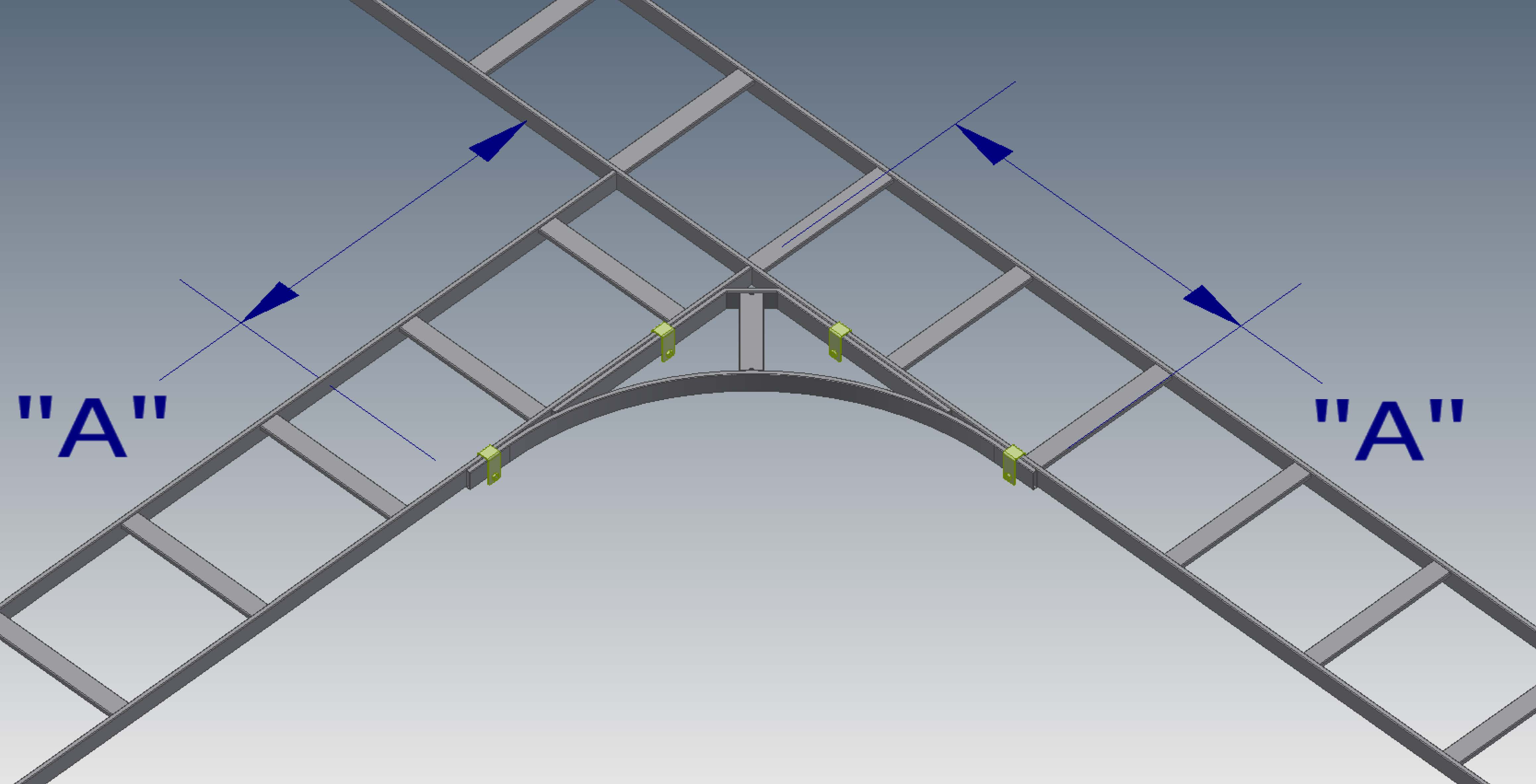 Support en coin pour glissière de câbles